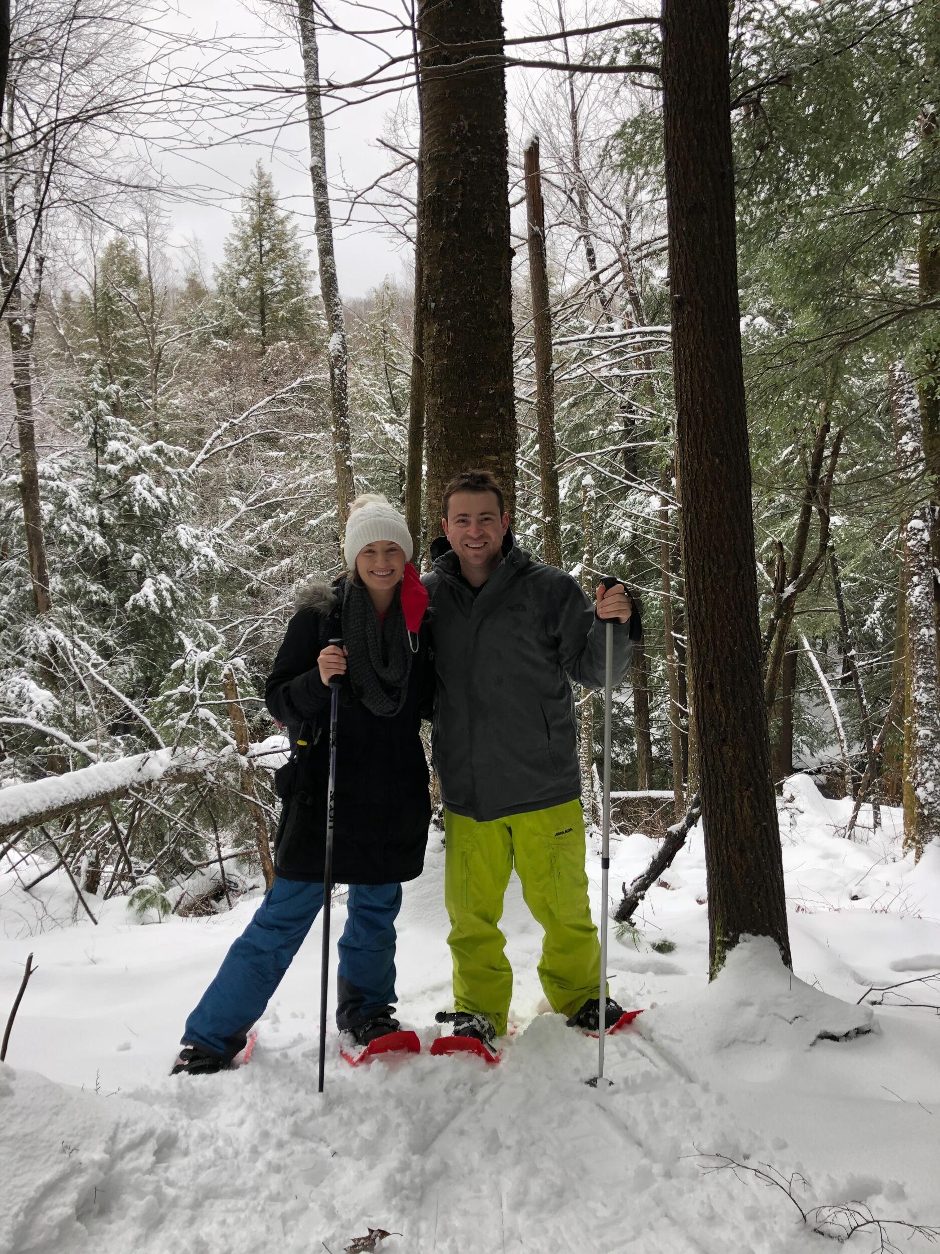 Snowshoeing at Deep Creek Lake, Maryland.