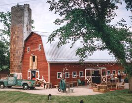 Outdoor red barn wedding venue