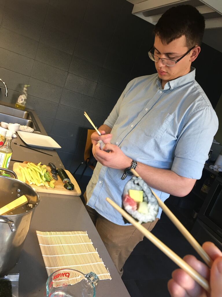 We started cooking together in the dorms