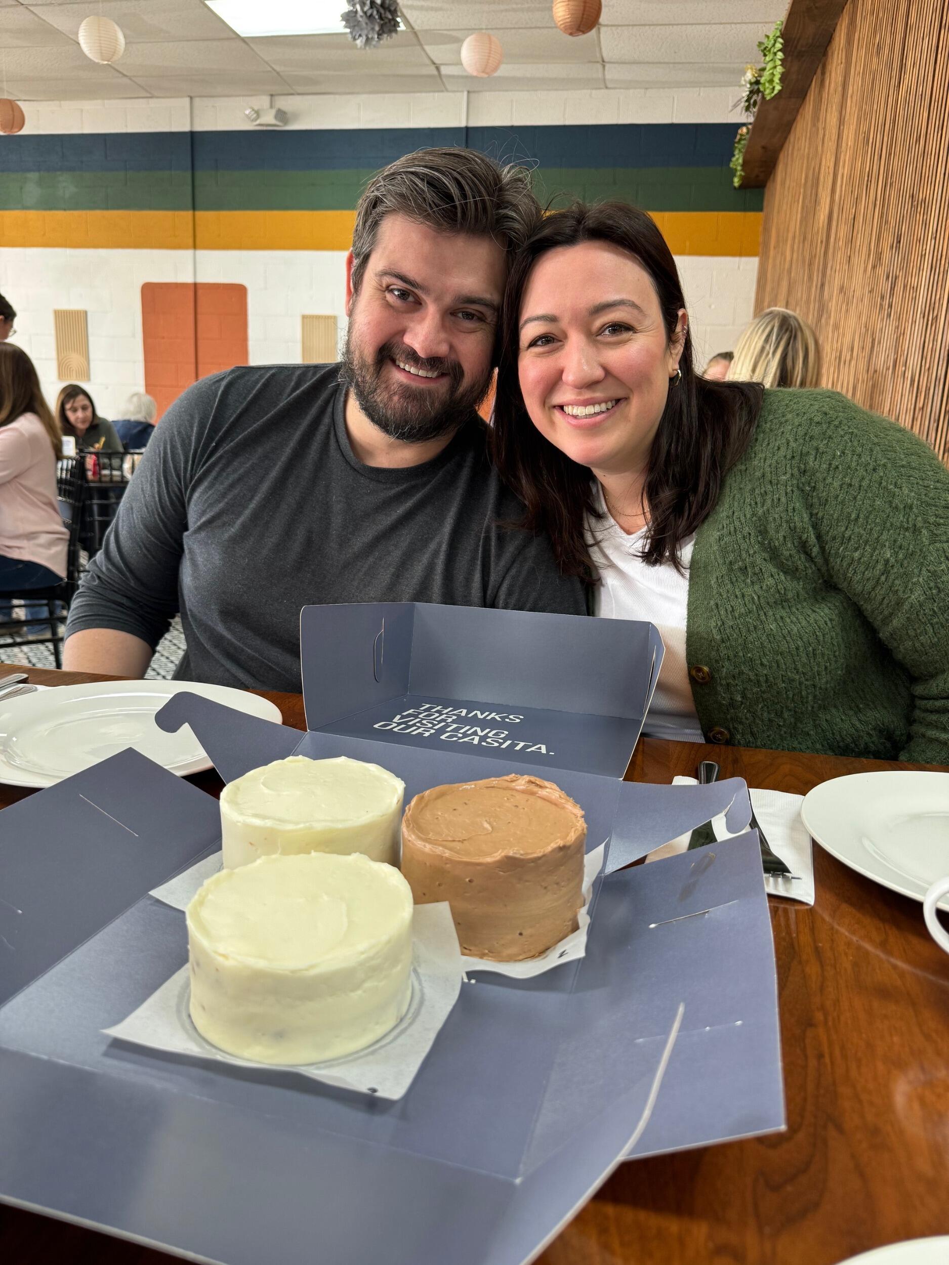 Tasting cake and food for our wedding where we get to celebrate with you all! The next "pictures" in our timeline will involve all of you. 