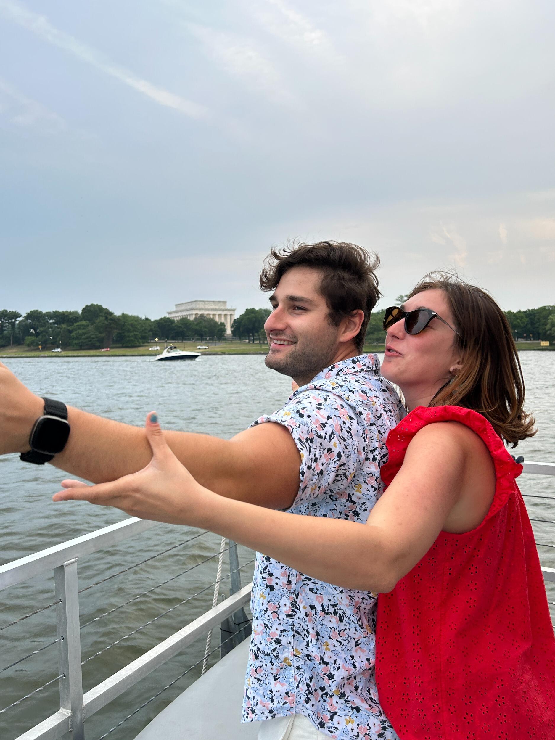 Bridget and Aaron do one of those boozy little cruises along the Potomac River in Washington, D.C., with their neighbors.