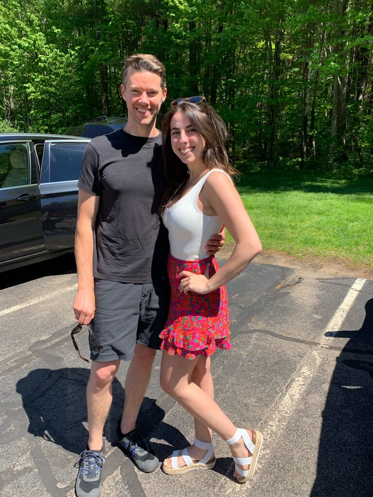 Our first picture together! Apparently, we were too busy making memories to remember to document any of them before this. Thankfully, Judi (Chris's Mom) captured this one of us before we headed out on our first road trip to Mass together for Nate's (Chris's Brother) birthday!