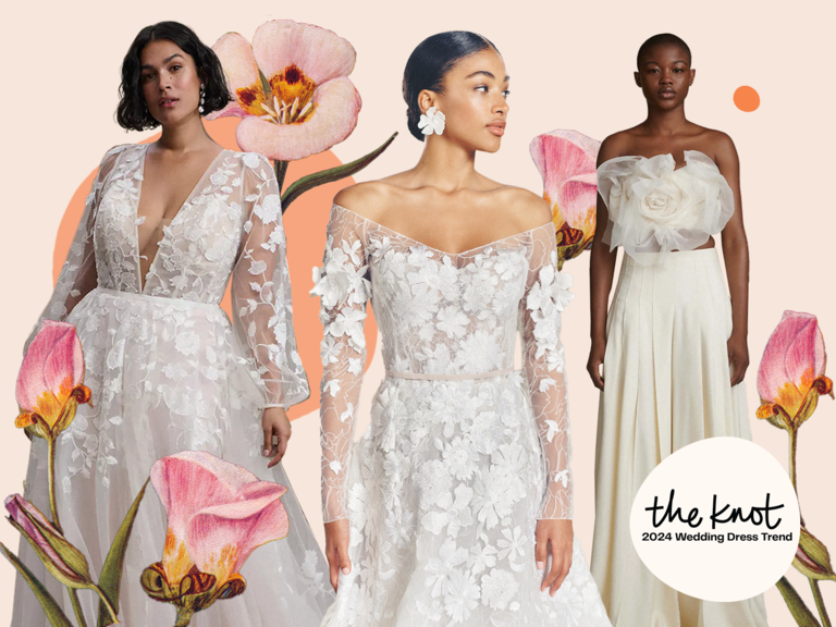 Best floral wedding dresses 2023-2024. 