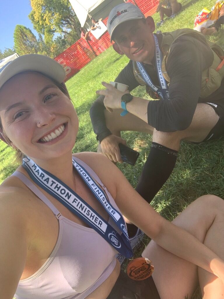 You know what else will force you to work through hardships in a relationship?? Training for a marathon together... oof! 