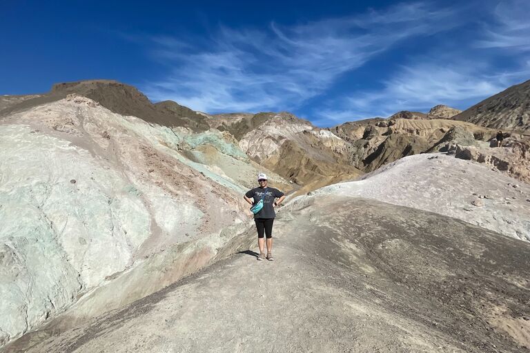 Jeansun posing at Artists Palette, Death Valley. 