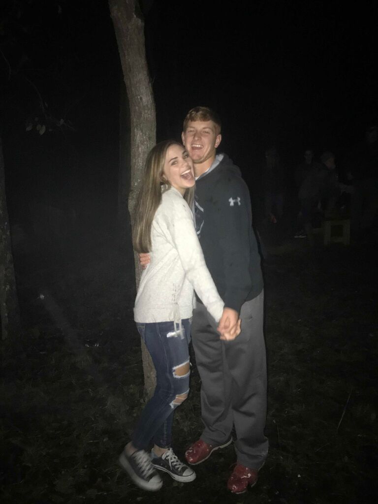 Case and I's first spook house date! We went with 2 of our friends. Case was chased by a clown and ran out of the maze.