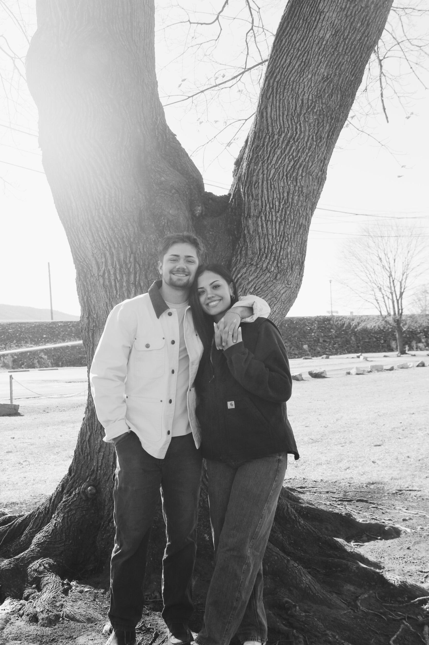 Celebrated our 3rd anniversary! These pictures were taken in front of the tree he decorated for our proposal. 