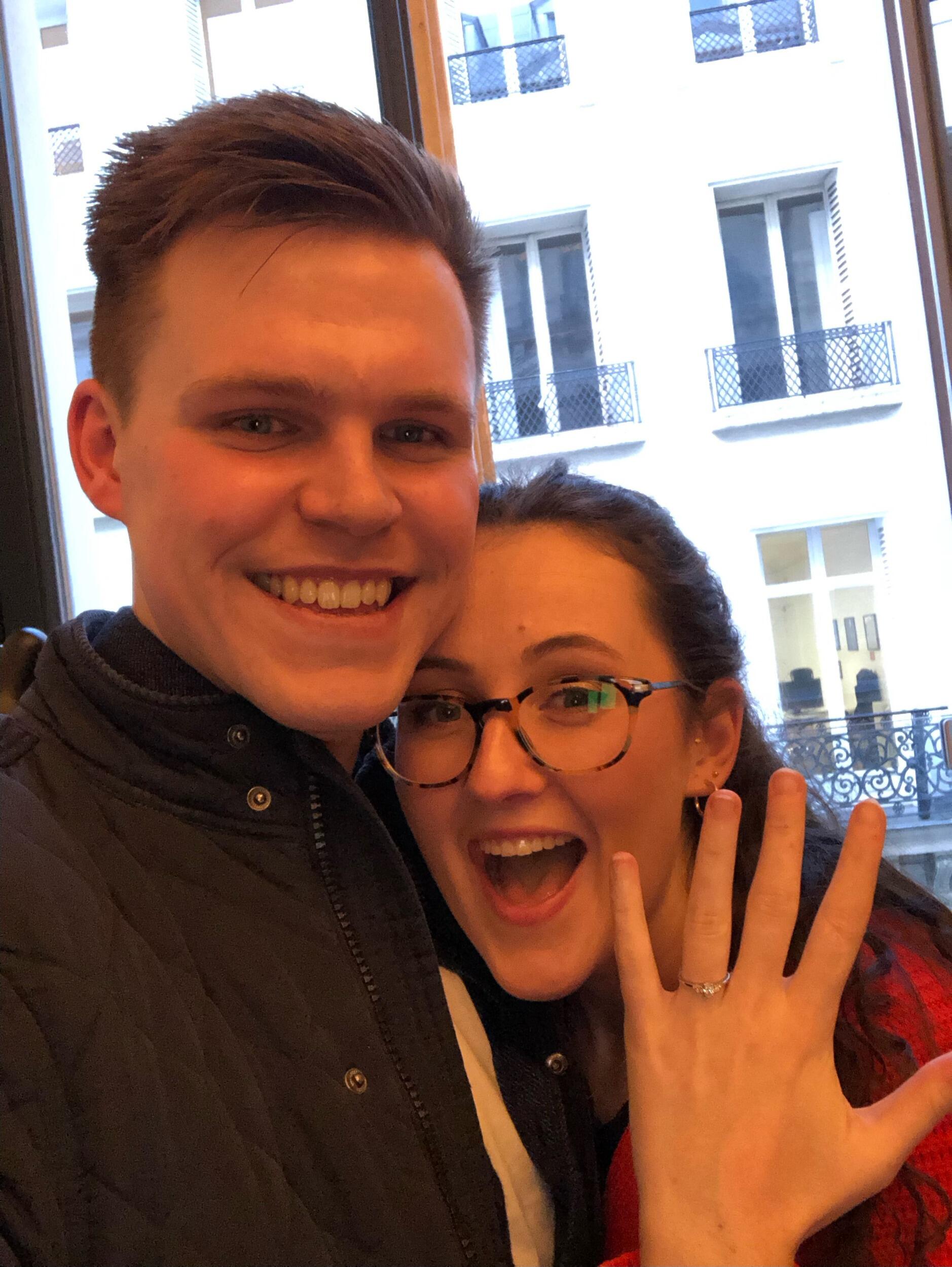 Susie's well laid out plans for our first evening in Paris were disrupted when Ross popped the question. Schedule happily adjusted.
