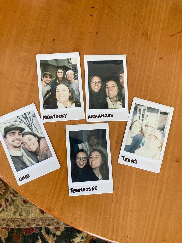 Polaroids from an unexpected 19-hr roadtrip back to TX after canceled flights 