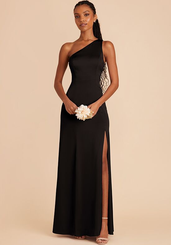 One shoulder grey bridesmaid dresses hot sale