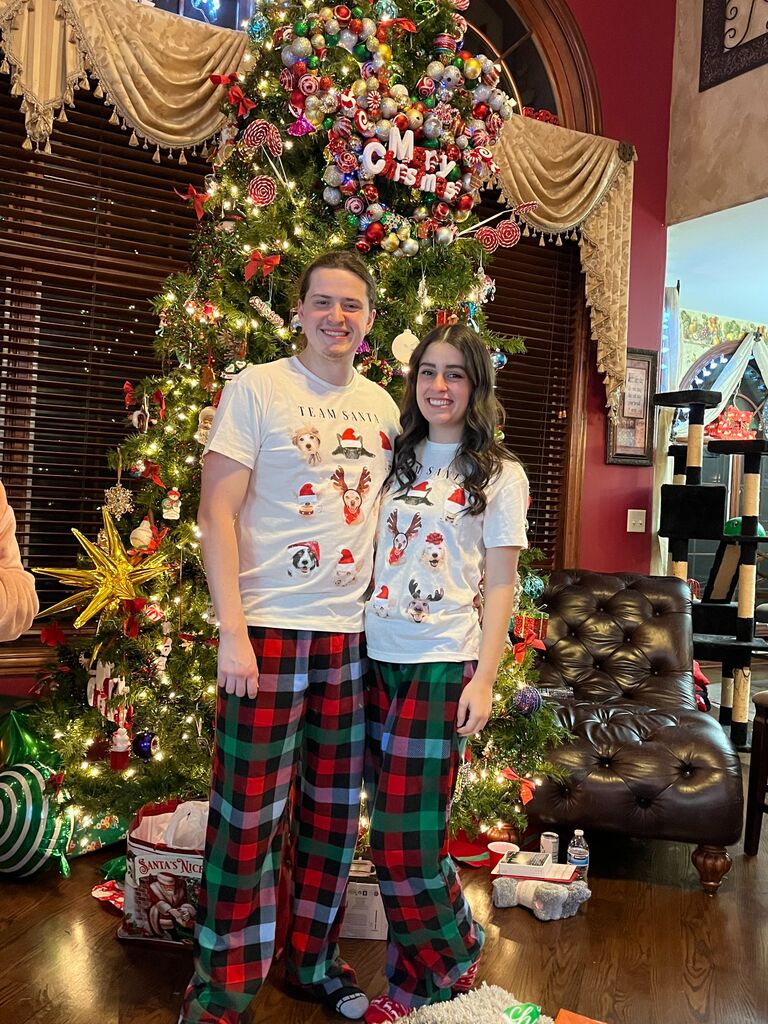 Our second Christmas together... this time in matching PJs! 