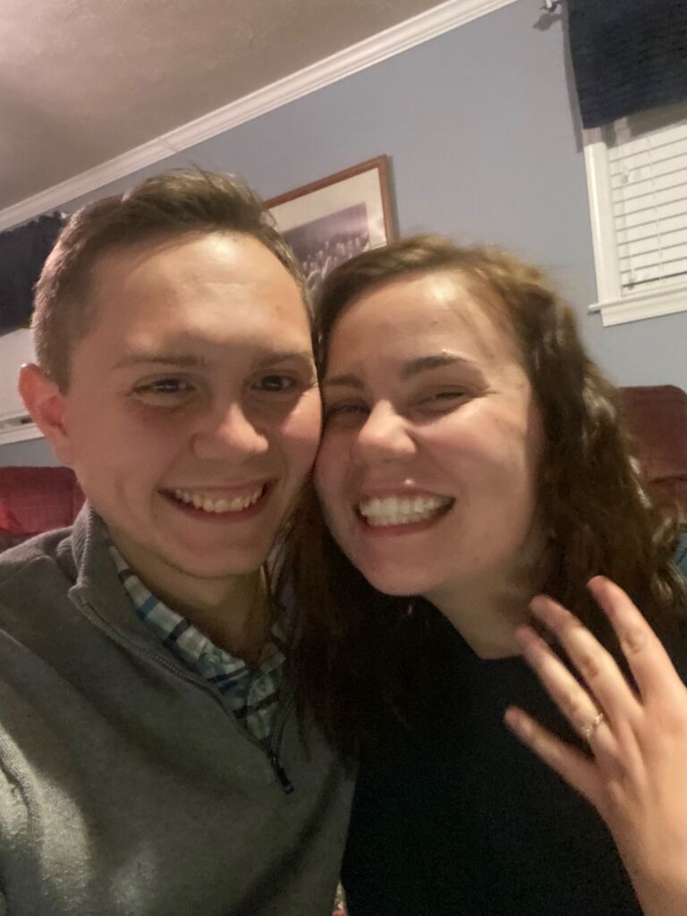 Moments after Caleb proposed!