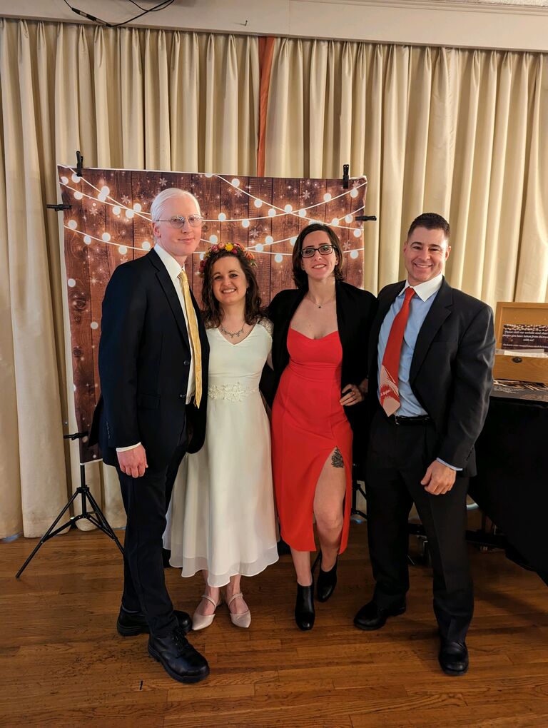Celebrating at Maggie Durand & Chris Pataky's engagement party 