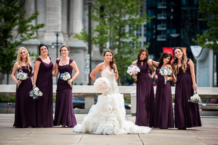 plum wedding dress