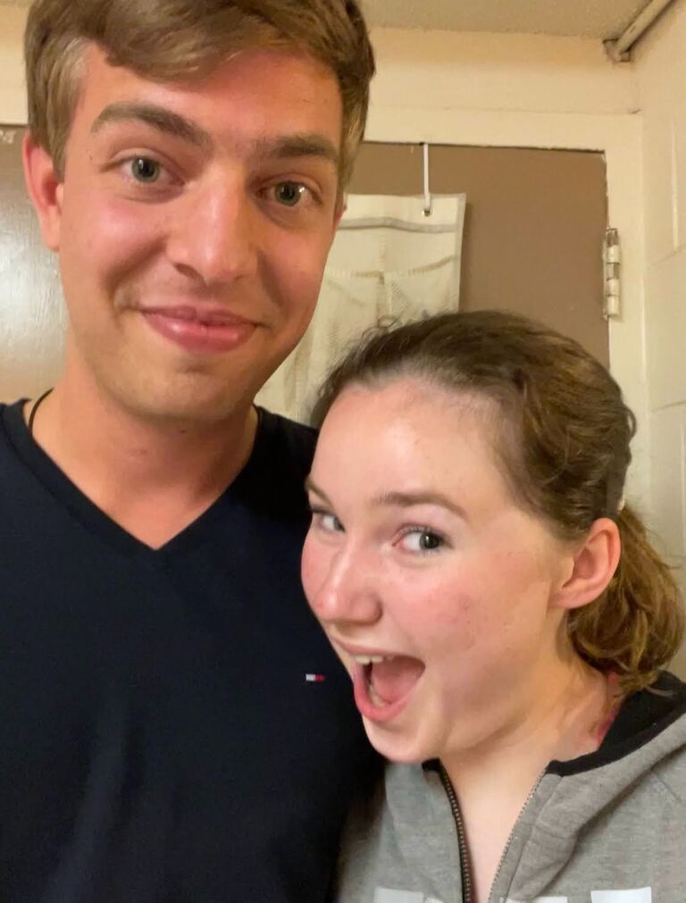 Three weeks into dating and already saying goodbye for the summer. It was a period of many hours-long phone calls and texting to make the days apart bearable.  (Also the first half-decent photo of the pair taken).