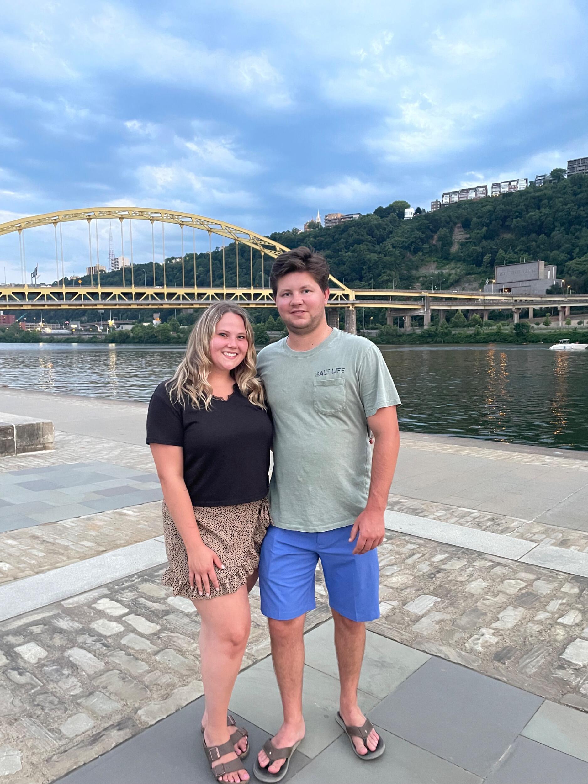 First time Karissa met Brian’s parents in Pittsburgh (George fell into the water fountain). This background will be part of the wedding ceremony! 