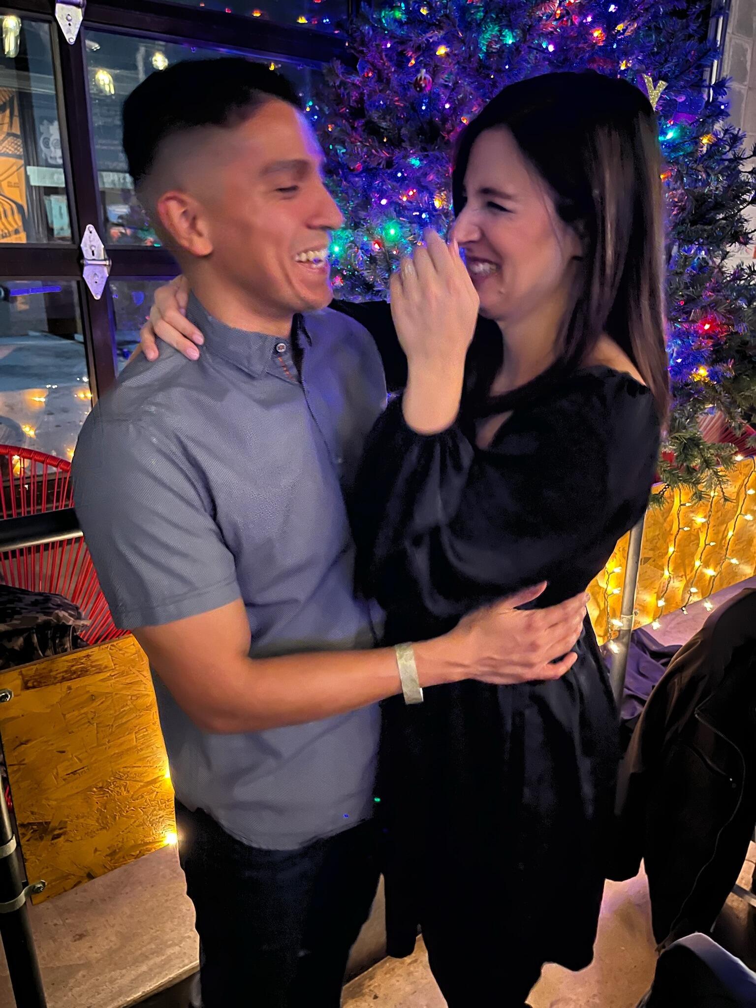 Celebrating our engagement at La Doña, Mpls