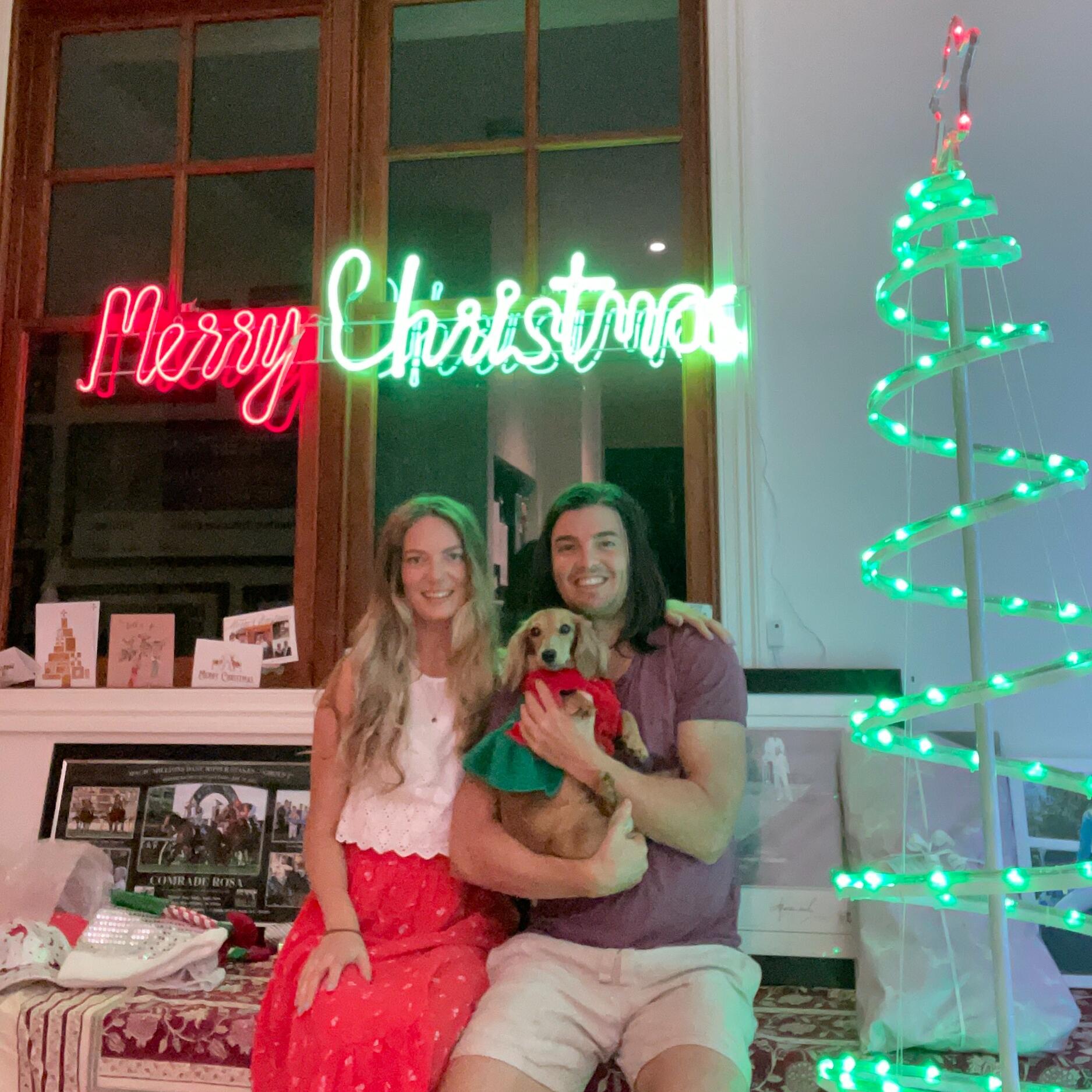 Celebrating Andromache's first ever Christmas as a family!