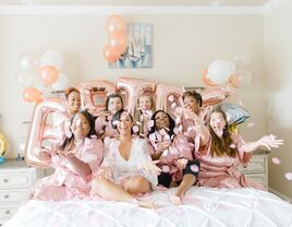 Bridal party celebrating