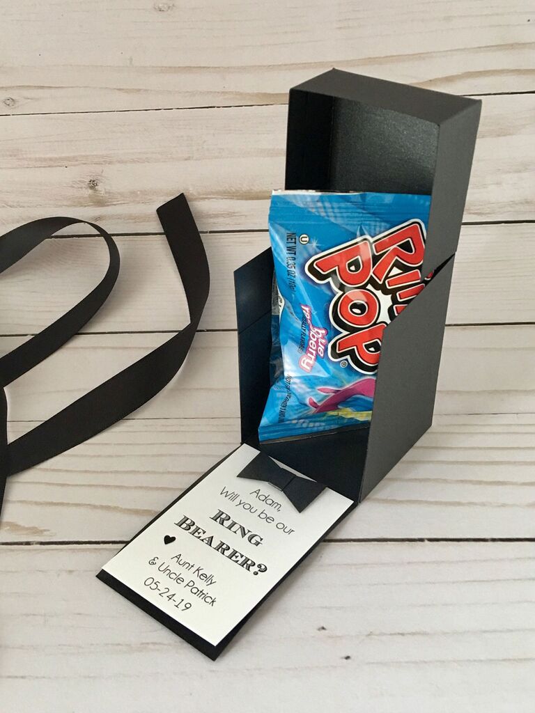 Ring bearer asking store gift