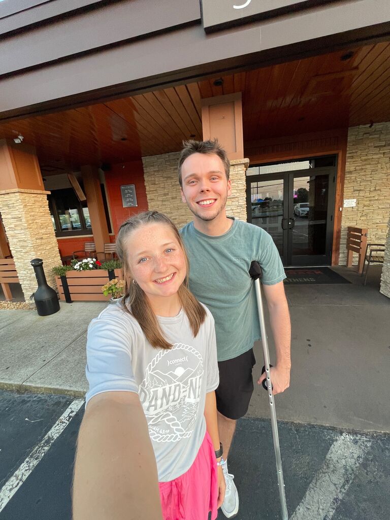 Dinner at Outback - Abby got to sneak away from camp for a night to get dinner with Dylan and her family. It was so special and brought Abby so much joy to see Dylan. While Abby was serving with Connect, this was the only time that she got to see Dylan. The rest of the time Abby and Dylan relied on texting and FaceTime calls to communicate. Poor Dylan also received lots and lots of texts from Abby about rings, proposals, and when he was going to propose. Little did Abby know that Dylan was doing everything he possibly could to be ready to propose once Abby got back home! In fact, Dylan actually met Abby's dad at Dunkin Donuts to ask for his permission to propose one day before Abby got home from camp. 