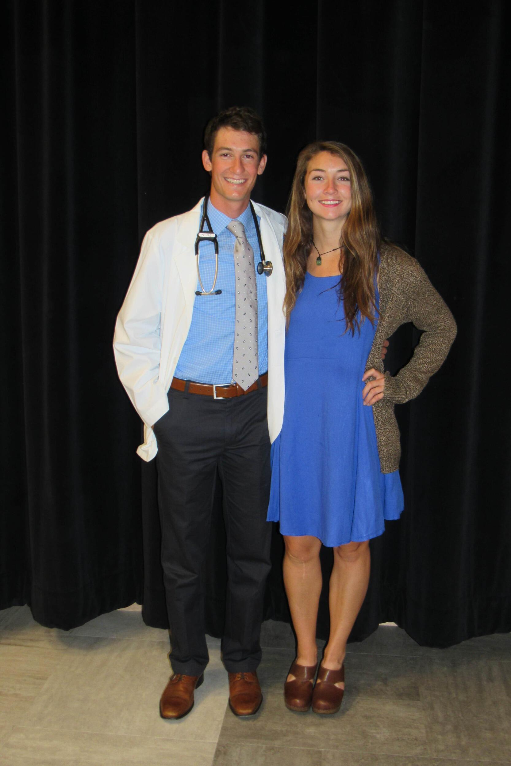 Sam's medical school white coat ceremony in Bozeman, MT for University of Washington Medical School Program. Hannah drove up from SLC and surprised him!