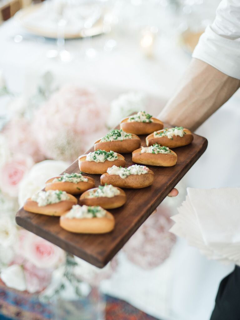 Mini New England lobster rolls for your summertime wedding reception