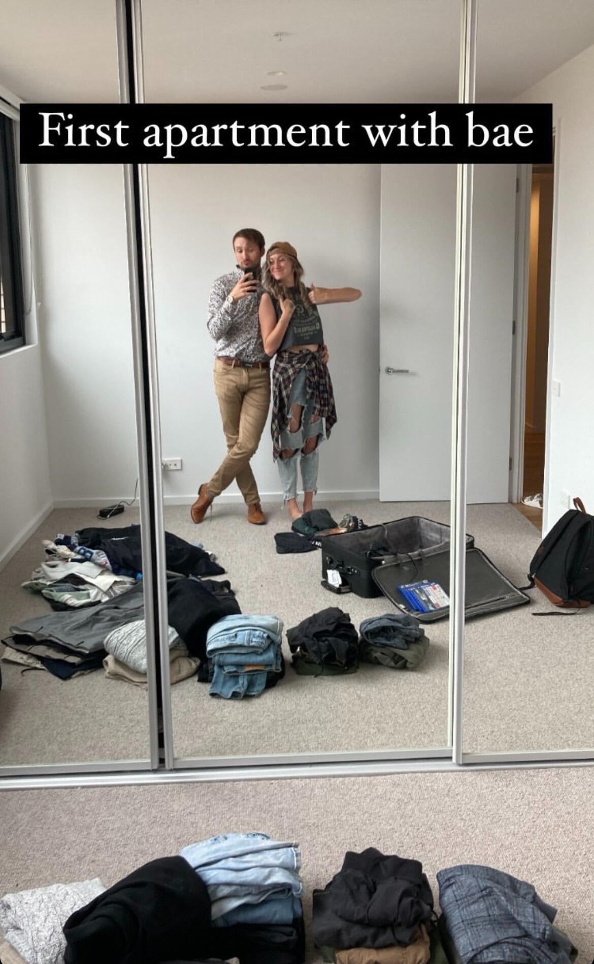 Couple lands in Aus and get their first official home together just the two of them. 
