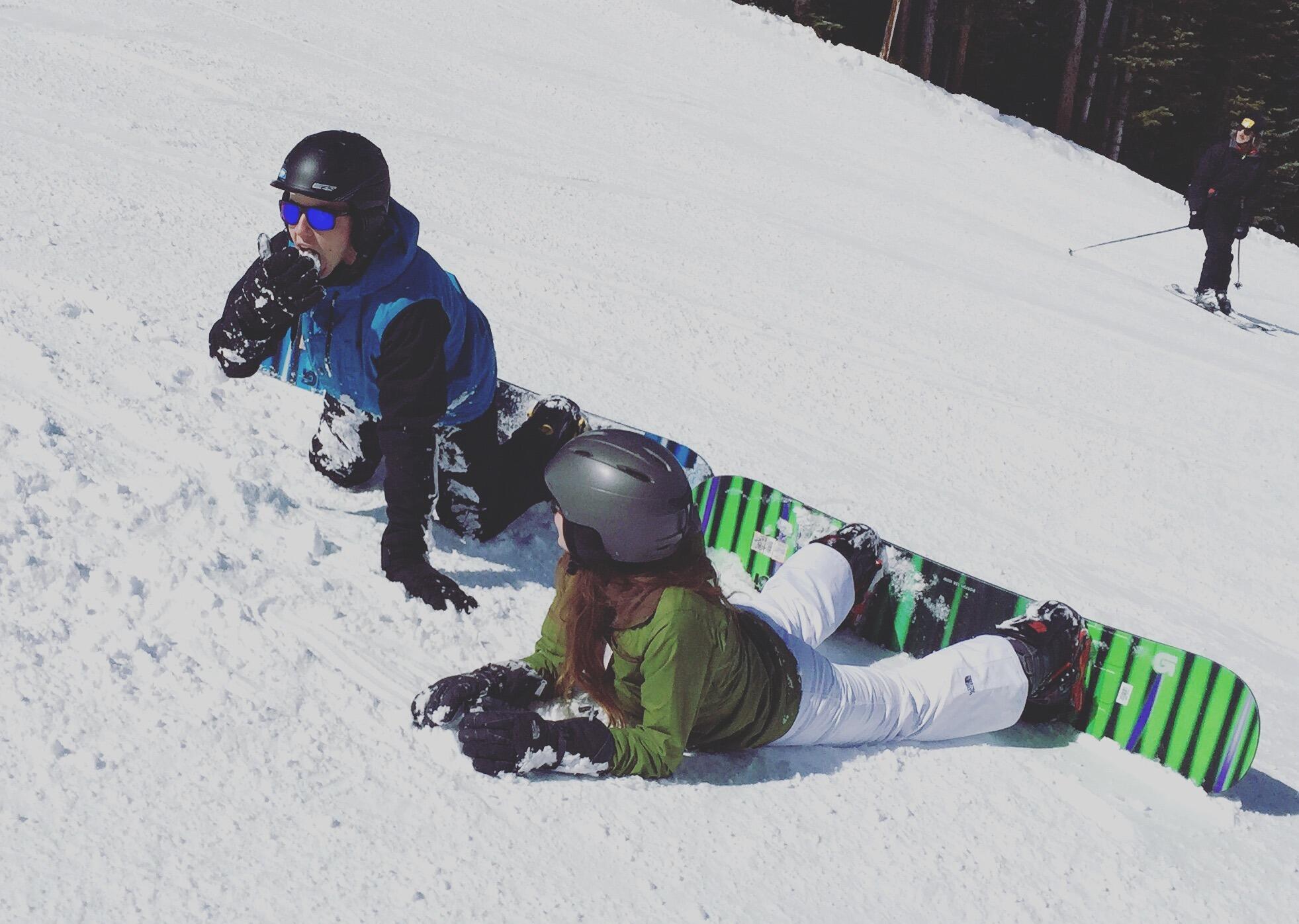 On spring break, the couple went on their first ski trip together. 