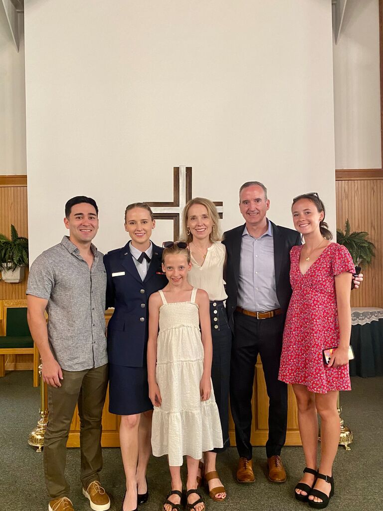 The Blessing of the wings for Olivia's Graduation. Mike meets the fam!