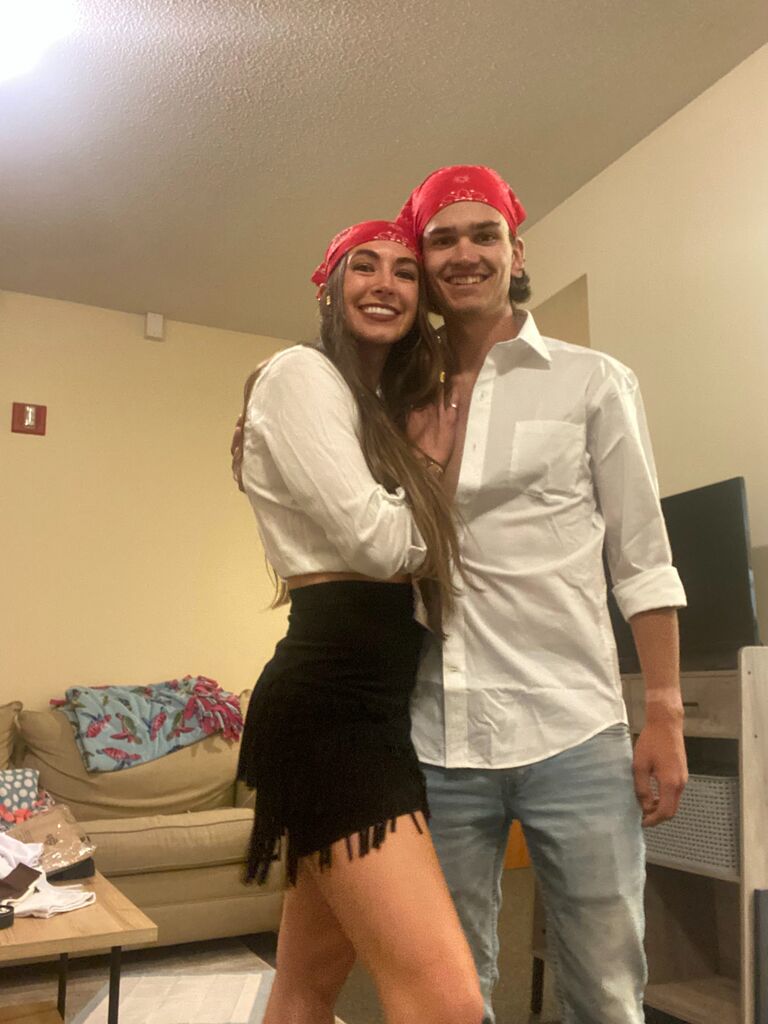 1st Halloween spent together. A last minute pirate costume. 