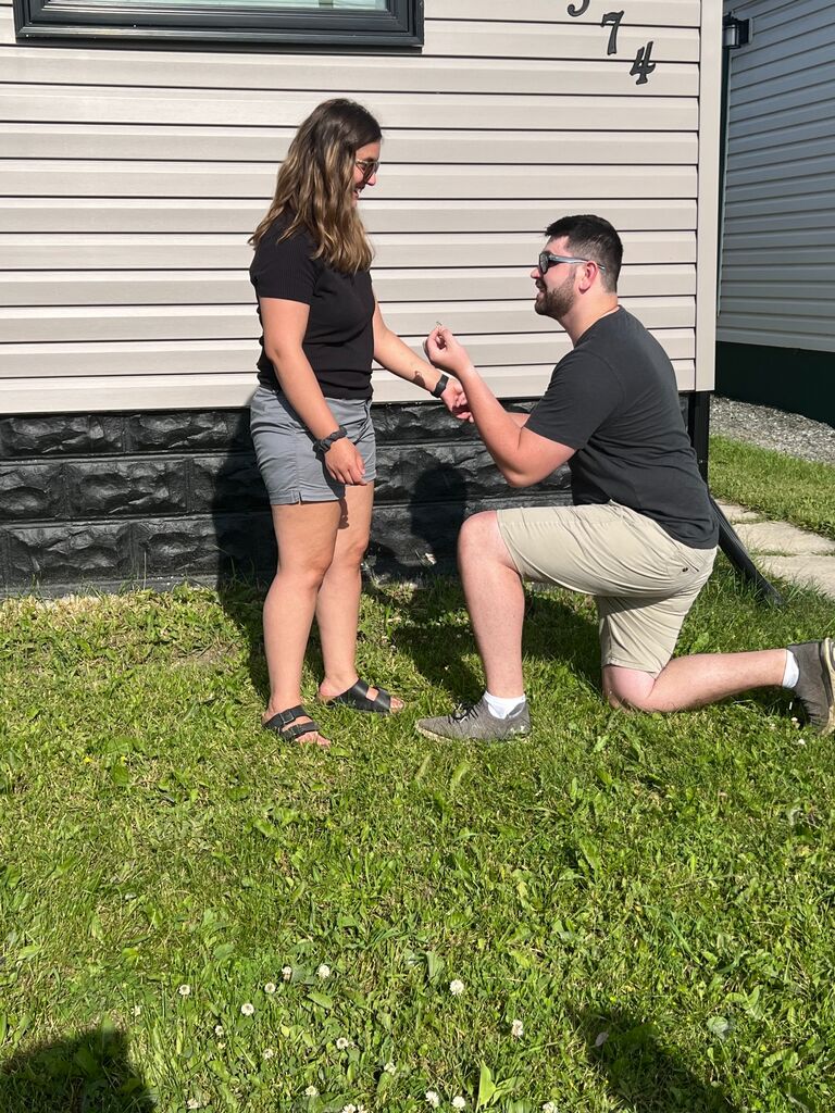 and Matt celebrates by proposing!