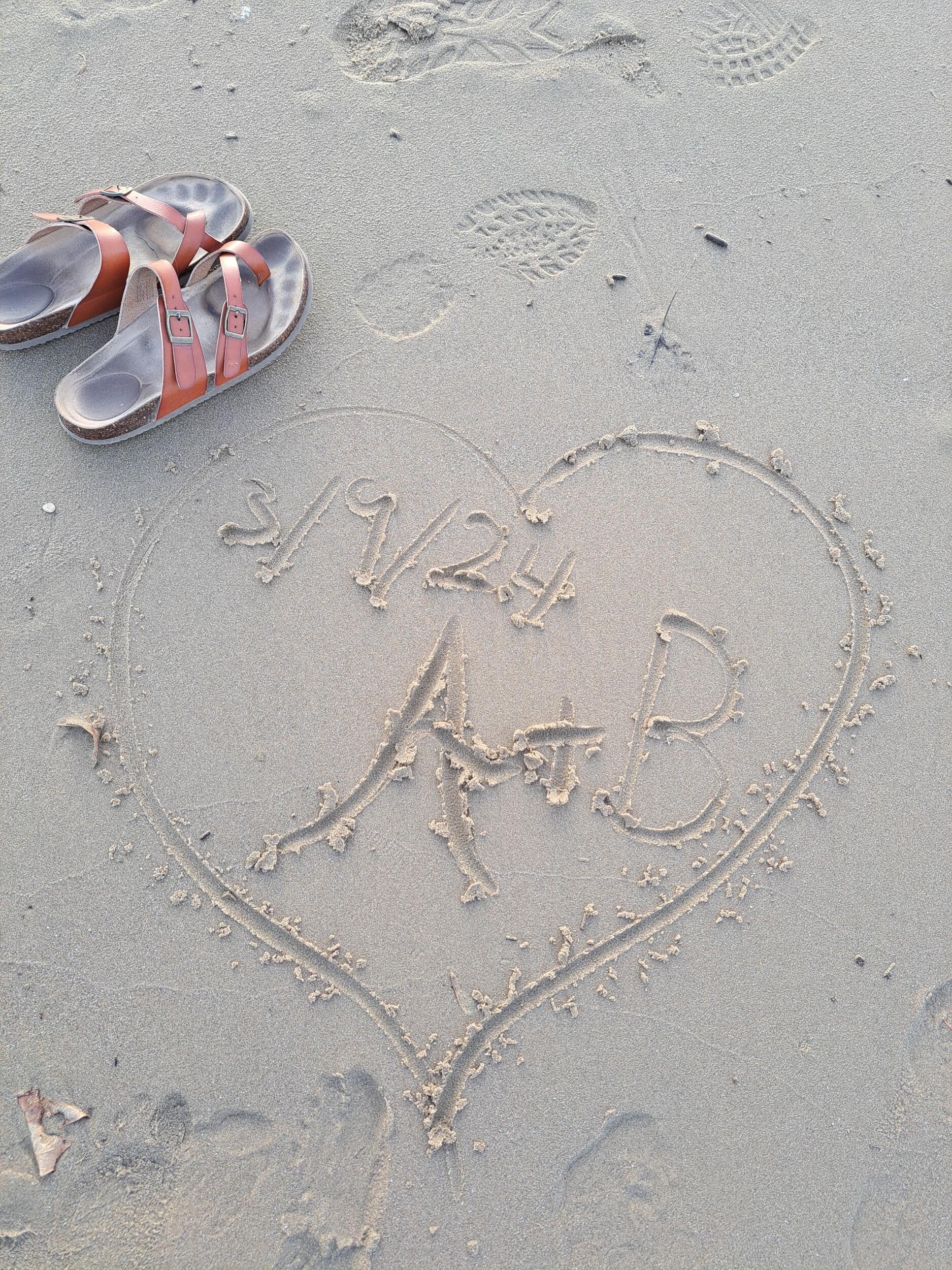 We officially start dating on the beach at sunset!