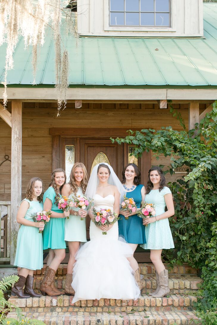 light turquoise bridesmaid dresses