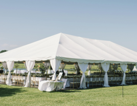 White outdoor wedding tent rental from Avalon Event Rentals in Houston, Texas