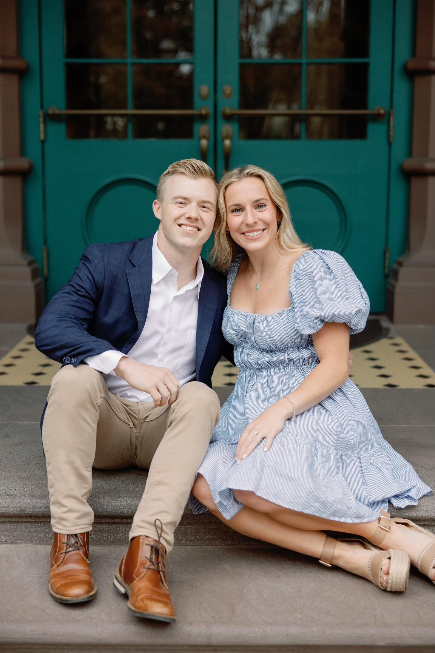 Celebrating our engagement in Charleston, SC.