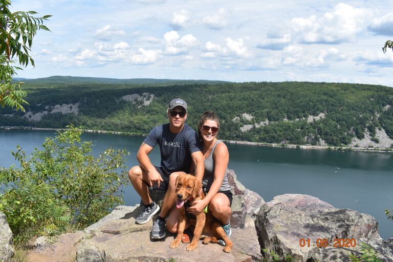 One of Dan and Sam's first camping trips with Rhett at Devils Lake