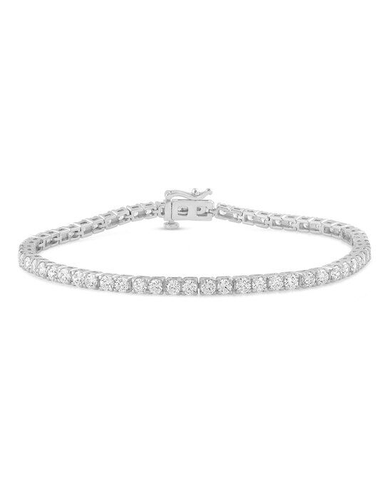 14K White Gold Lab-Created Diamond Bracelet