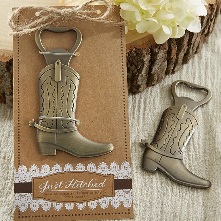 Cowboy boot bottle opener country wedding favor