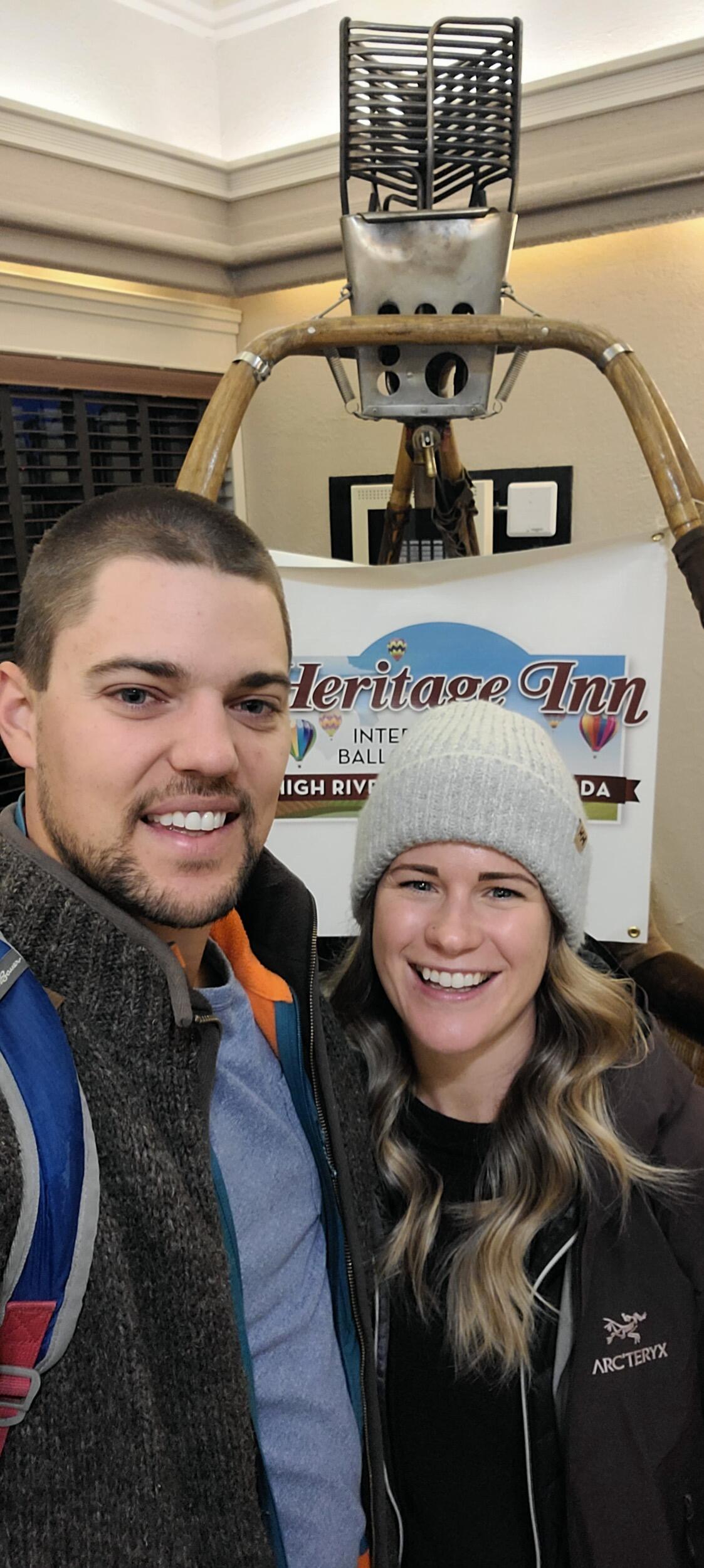 Before the hot air balloon ride where Ben pops the big question.