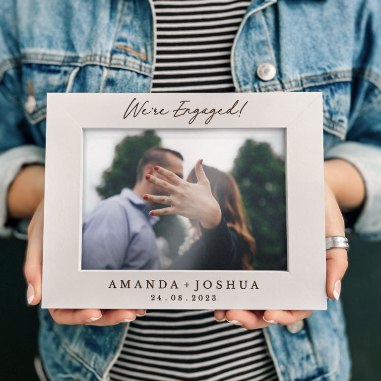 Love Personalized Glass Vertical 4 X 6 Photo frame