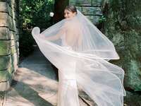 A Glorious Wedding Veil Covering The Face