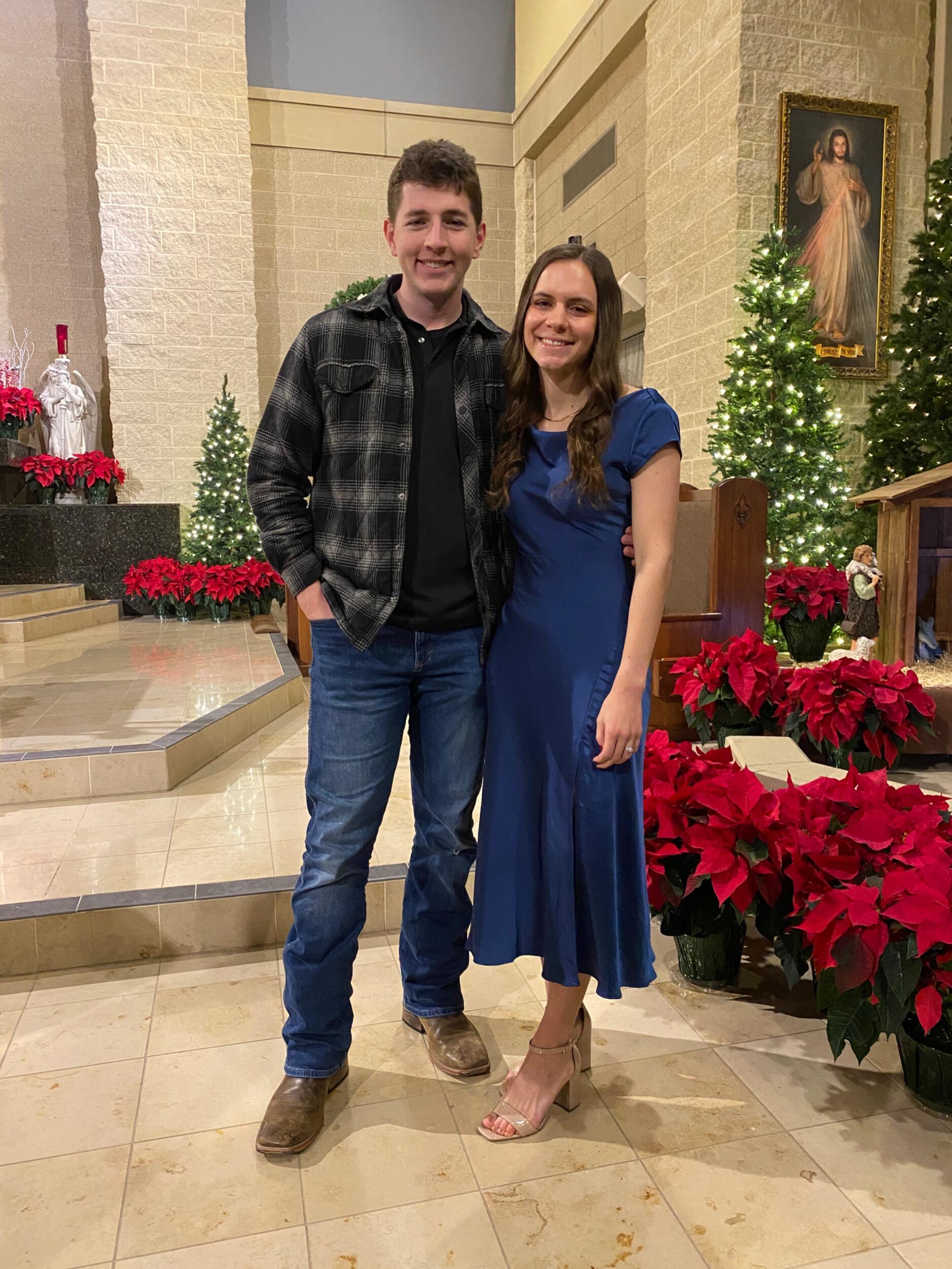 Christmas Eve Mass. Our last Christmas together before we are married 