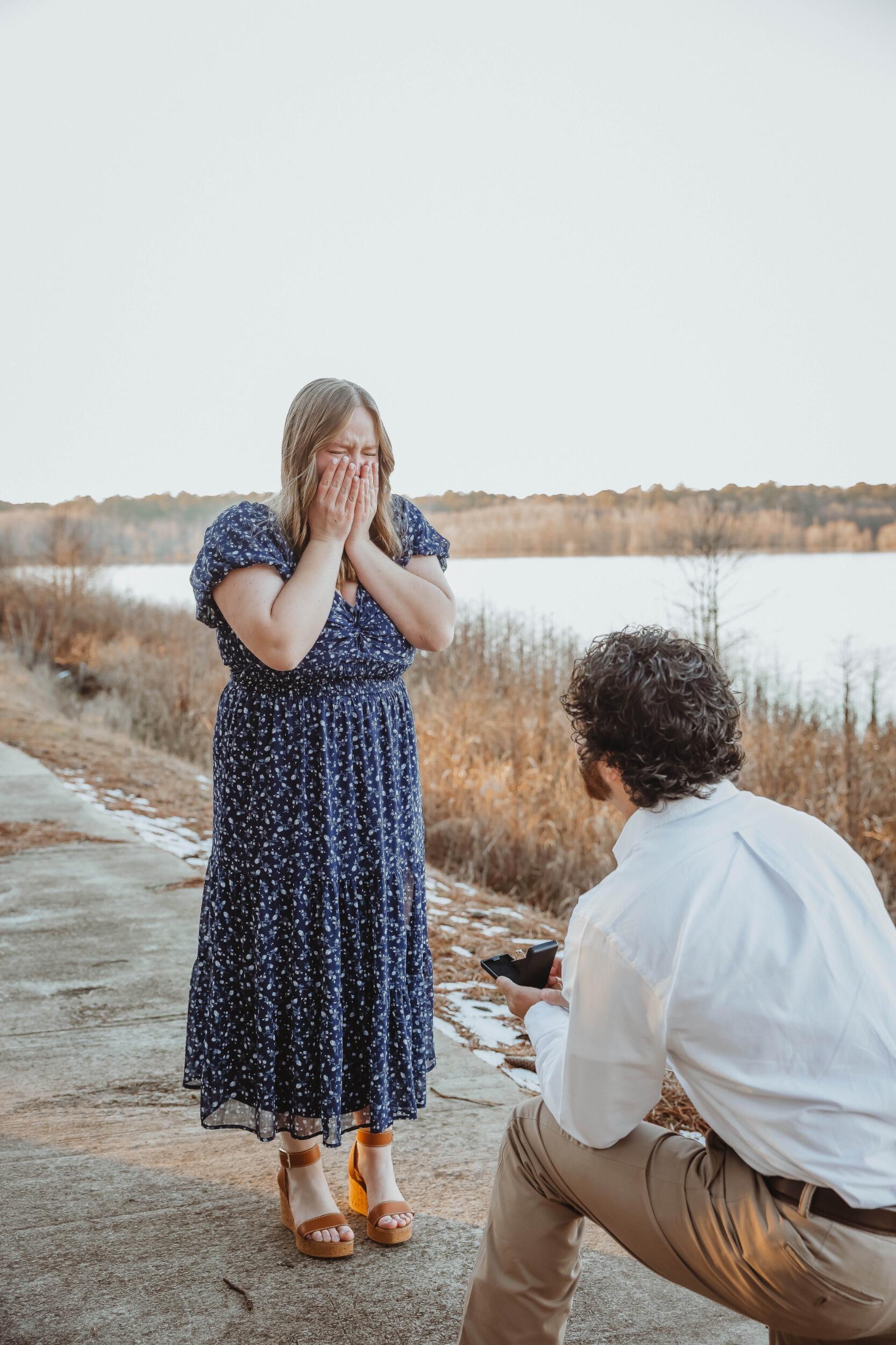 Brayden down on one knee!