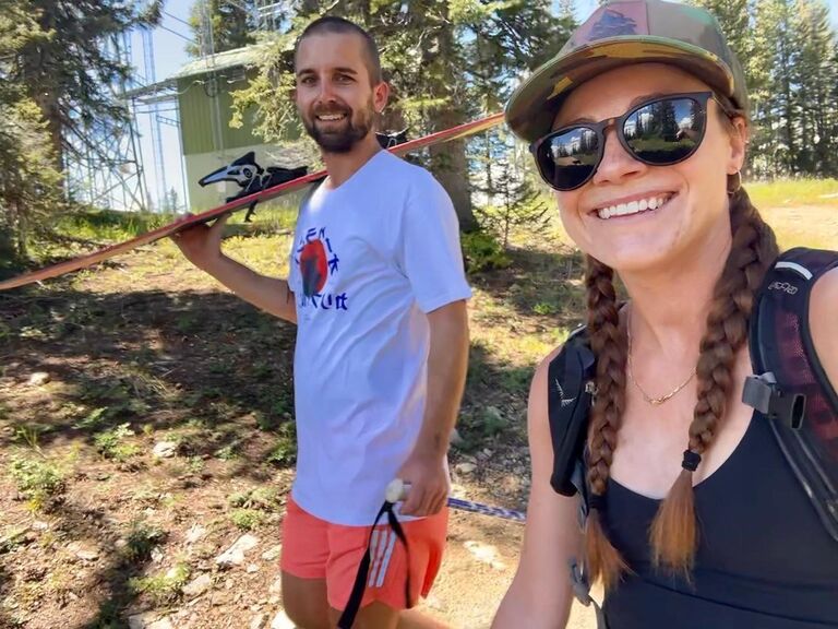 Hiking to the top of Werner mountain to find my lost ski