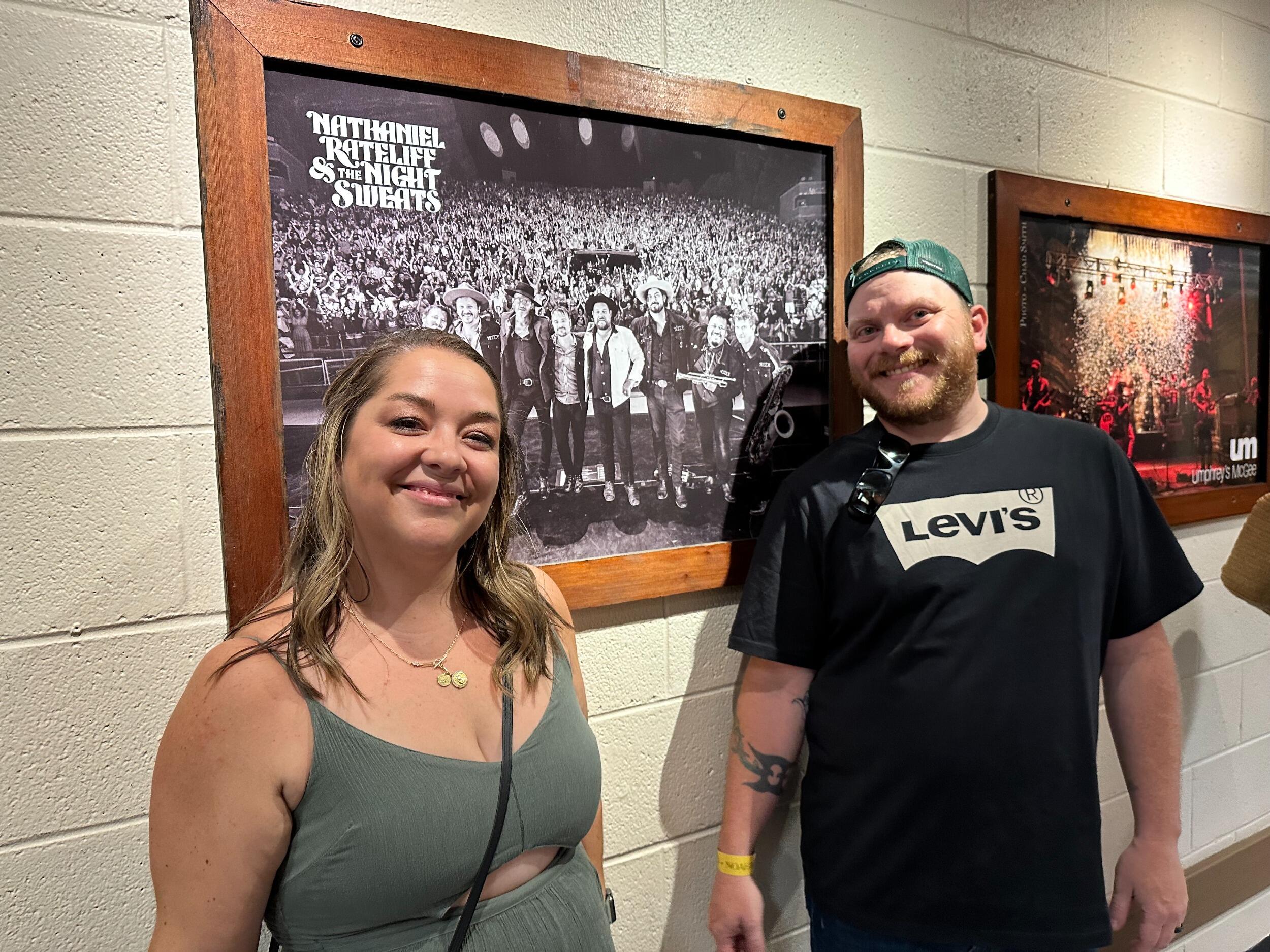 Noah Kahan Concert and first time being backstage at Red Rocks. 

We've seen Nathanial Rateliff perform at Red Rocks seven times, so we naturally needed a photo backstage with a photo of a show we were at. 