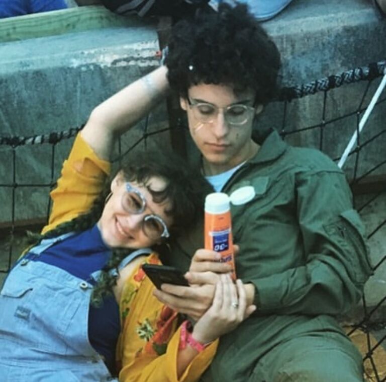 Nick and Cat party at the Buku music festival in New Orleans. 