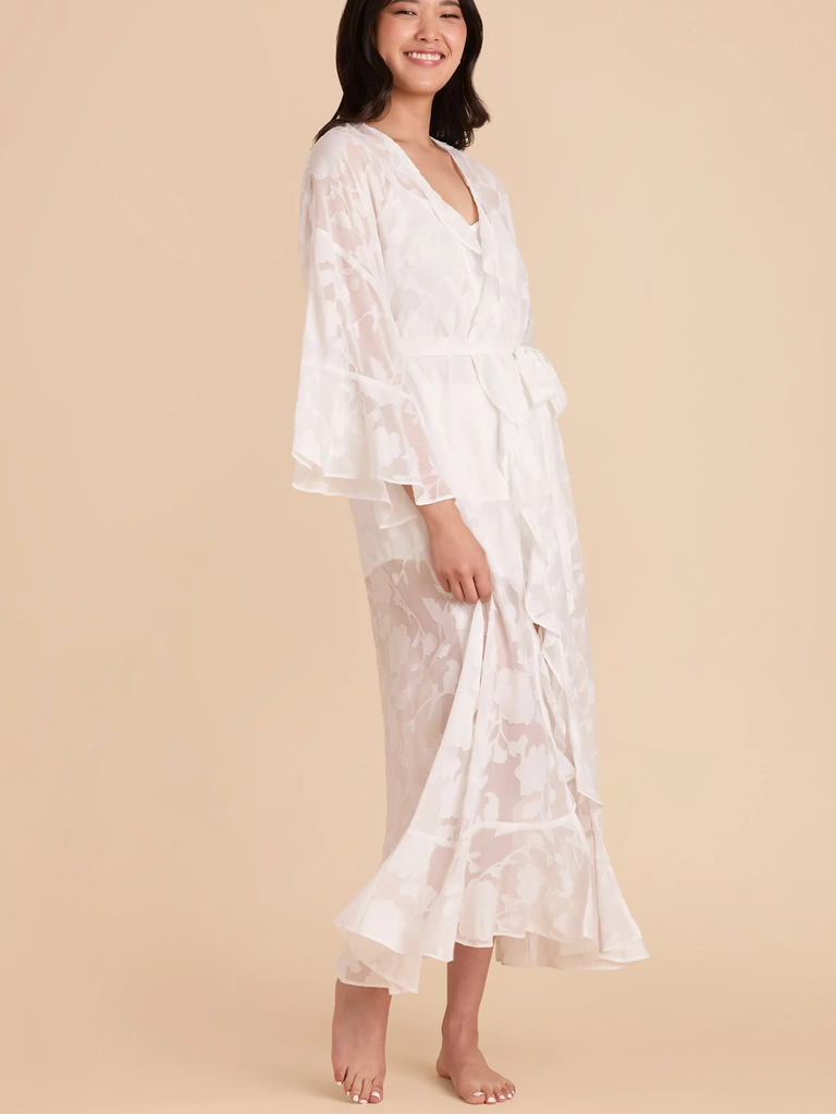 Birdy Grey floral ruffle bridal robe