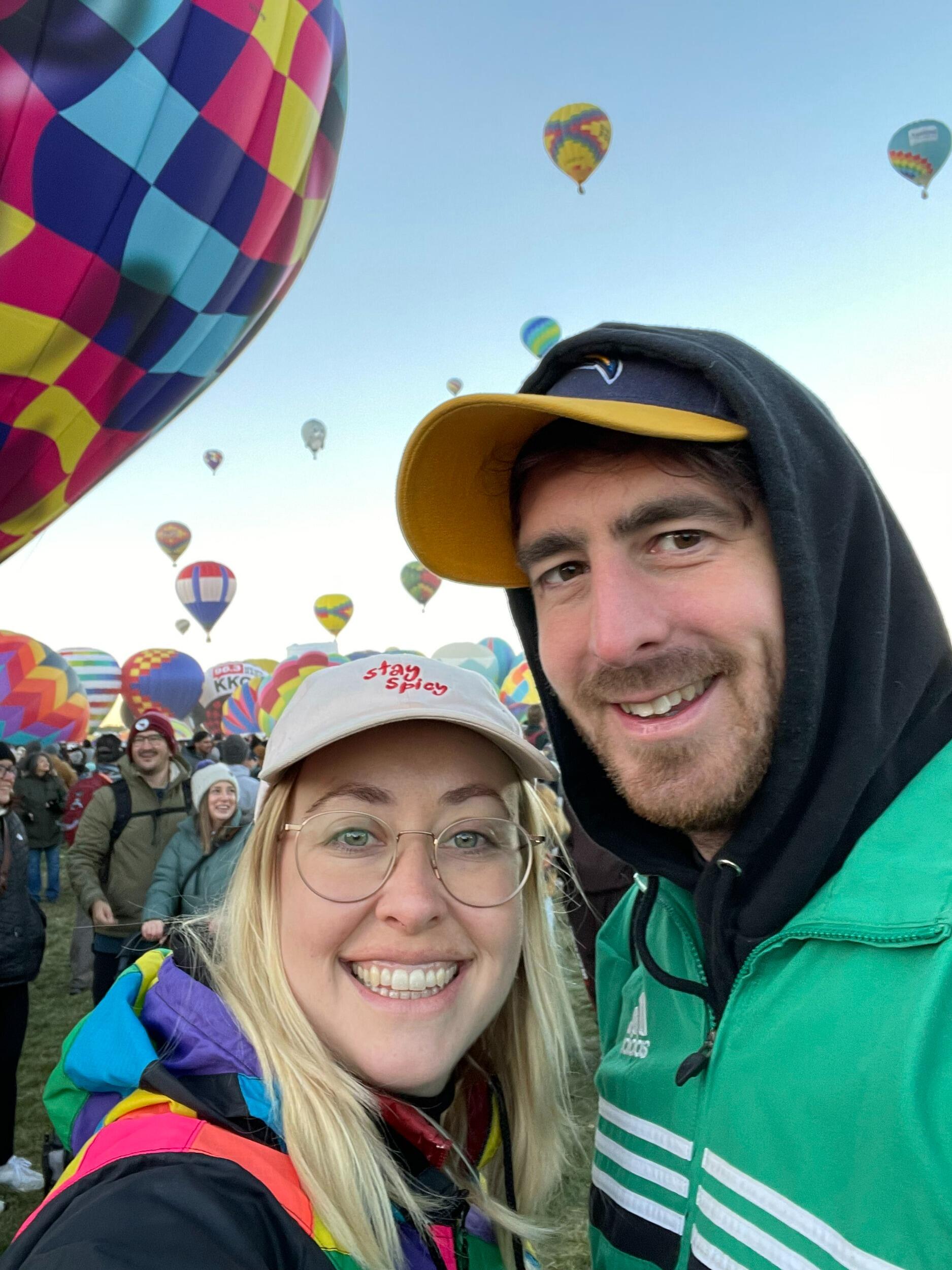 Mark asked Peter and Lisa for their blessing to propose (and Erika had no idea!). Balloon Fiesta, Albuquerque, NM