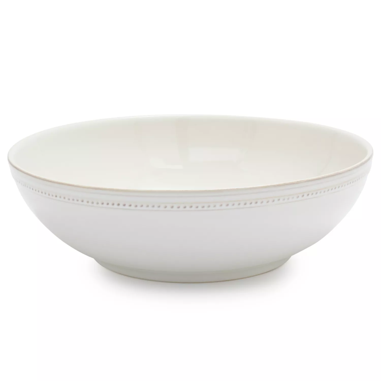 White stoneware serving bowl for 3oth anniversary